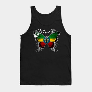 Ethiopia Flag Butterfly Tank Top